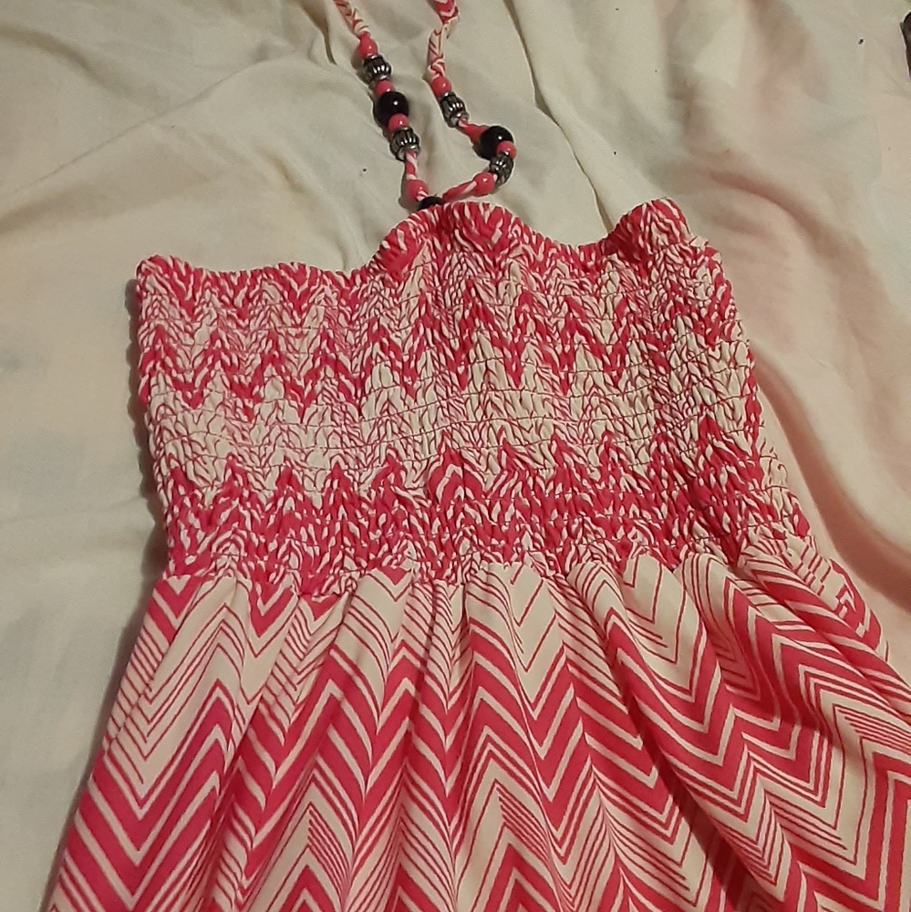 Pink strapless dress